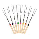 32 inch" Retractable Marshmallow Roasting Sticks – Wooden Handle Campfire Skewers Set